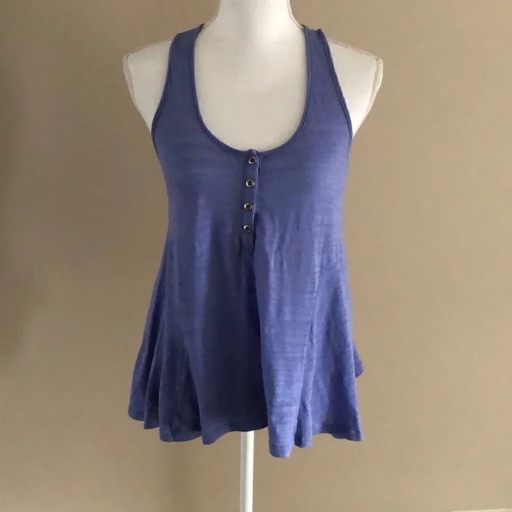 Splendid Blue/Purple Four Button Tank Top